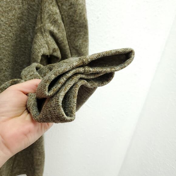 EDDIE BAUER Men's Olive Green Fleece Pullover 3/4 Zip Popover Jacket - Picture 5 of 10